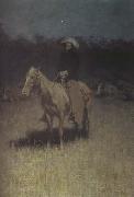 Frederic Remington Cow-Puncher's Lullaby (mk430 oil on canvas